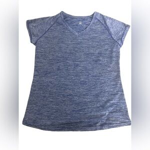 Legend Women’s Dri-fit Blue V-Neck Athletic T-Shirt. Size Large.